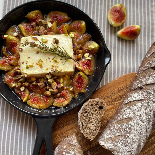 Figues rôties, tofu mariné & géranium rosat