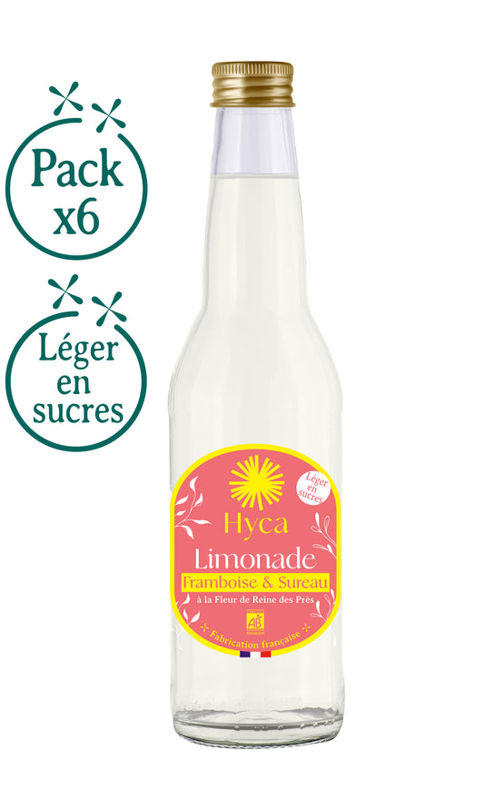 Limonade Botanique / Framboise et Sureau à la Fleur de Reine des Près - Pack x6 bouteilles